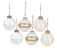 (9.5X8cm, Picture 1) 6pcs Xmas Hanging Ball Ornaments Clear Ball Pendants Christmas Tree Baubles