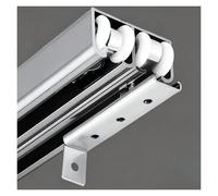 9 6 10 8ft Bypass Sliding Double Track Barn Door Hardware Kit for Two Doors, Heavy Duty Sliding Door Rails and Rollers - Wall/Top Mount, Pocket Door Hardware Set(Silver,17.5ft/533cm)