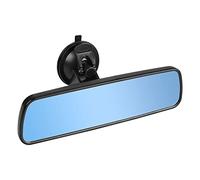 9.6'' Anti Glare Rear View Mirror with Suction Cup, Stick on Universal Inside Rearview Blue Mirror with Realistic Flat Wide Angle Mounted on Windshield for Car Auto Truck SUV Van (245mm)
