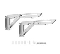 9.6 Inch Heavy Duty Folding Bracket 304 Stainless Steel Wall Desktop Dual Purpose Support Bracket Marine Grade Load Bearing Accessory Suitable for Yachts RVs Boats (1 Pair)