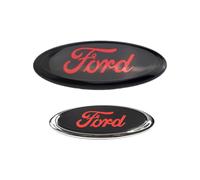 9" & 6" Oval Ford Transit Custom Tourneo Badge Emblem - Black & Red