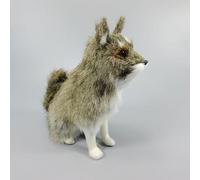 9.6" Realistic Wolf Figurine, Sitting Wolf Plush Toy, Lifelike Animal Model