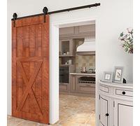9.6FT Sliding Barn Door Hardware Kit 292cm Track System with Big Spoke Wheels & Rollers Ideal for Single Door Closets Rustic Home Decor Easy Installation
