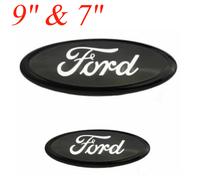 9"&7" Compatible Ford Oval Badge TRANSIT MK6 MK7 RANGER - Black+Silver
