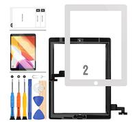9.7 For iPAD 2 Screen Replacement for iPad2 Touch Screen 2nd Gen A1395 A1396 A1397 Digitizer Sensor Glass Panel Lens Kits With Bezel (White)