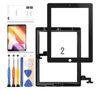 9.7 For iPAD 2 Screen Replacement for iPad2 Touch Screen 2nd Gen A1395 A1396 A1397 Digitizer Sensor Glass Panel Lens Kits With Bezel (Black)