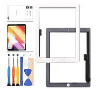9.7 For iPAD 3 Screen Replacement 3rd A1416 A1430 A1403 For iPad 4 Touch Screen 4th Gen A1458 A1459 A1460 Digitizer Sensor Glass Panel Kits With Bezel (White)