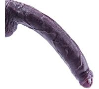 9.7" Realistic Foreskin Uncut Large Dildo, Silicone Huge Anal Dildo with Strong Suction Cup, Thick Penis, Vagina Anal G spot Play Black Penis, Adult Sex Toys for Men and Women Couples