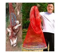 9.8/11.8/13.1' Radius Beginners Red Hand Cast Bait Net with 45/60cm Disc, Blue Casting Fishing Net for Rivers Lakes Shoal(2F,Height 3.0m/9.8ft)