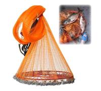 9.8-16.4' Height Beginners Saltwater Fishing Cast Net with 60cm Disc, Monofilament Spin Network Bait Fish Net for Rivers(2F,Radius 3.6m/11.8ft)