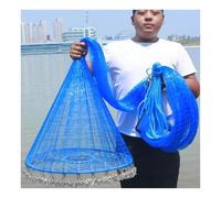 9.8-16.4' Radius Beginners Hand Cast Bait Net with 60cm Disc, Blue Monofilament Casting Fishing Net for Rivers Lakes Shoal(Height 3.0m/9.8ft)