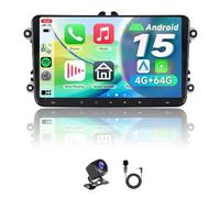 9" 8 Core Gemini AI 4+64G Android 15 Car Stereo for VW Amarok Beetle Caddy Polo Golf Passat Seat Skoda Touran, Wireless CarPlay Android Auto, SWC, Bluetooth, WiFi, GPS Navi, DSP, FM/RDS, HD Camera