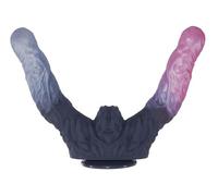 9.8'' Double Ended G-Spot Anal Dildo, Realistic Double Dildo, Soft Silicone Dual Color Double-Ended Dildos with Suction Cup for Hands-Free Play Sex Toy for Men, Women and Lesbian
