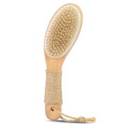 9.8" Dry Brush for Body with Anti-Slip Handle,Wet&Dry Brushing Body Brush for Body,Natural Bristles,Back Scrubber Bath Tool for Men&Women