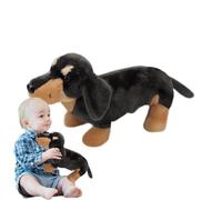 9.84" Cartoon Sausage Dog Plush, Soft Sleeping Comfort Toy, Dachshund Stuffed Animal Pillow, Whimsical Nursery Component, Cuddly Doll for Children & Home Decor