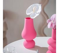 9.84'' Tall Ceramic Vase, Flower Vases for Home Office Wedding Decor, Modern Unique Vase for Table Centerpiece Book Shelf Living Room Housewarming Gift (Hot Pink-a)