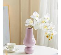 9.84'' Tall Ceramic Vase, Flower Vases for Home Office Wedding Decor, Modern Unique Vase for Table Centerpiece Book Shelf Living Room Housewarming Gift (Lilac-a)