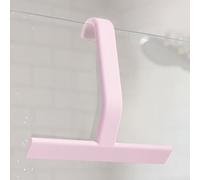9.85"Black Squeegee for Shower,Silicone Shower Squeegee with Built-In Hook All-one-Piece Shower Screen Wiper for Glass Doors & Bathroom Cleaning (Pink)
