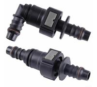 9.89-ID8 Angled Fuel Line Quick Release Connector - 8mm ID Push Lock Coupler for Car Boat Bike Van - Nylon Gas Diesel Hose Fitting with Barbed Ends, Black 2 Sets