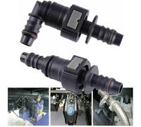 9.89 Mm Id Nylon Fuel Line Quick Release Coupler Connector for Motorcycle Car Boat Van - 8 Mm Internal Flow Push-to-connect Pull-to-disconnect Compatible with Petrol and - 2-piece Set