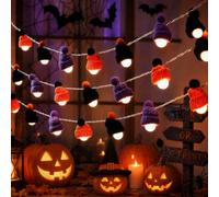 9.8FT 20 LED Halloween String Lights,Battery Operated Halloween Decor ，B | Battery Operated Halloween Fairy Lights. 2 Lighting Modes. Knit Hat Design. Perfect for Halloween Party Decorations