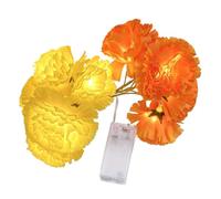 9.8FT Artificial Marigold Flower Led String Light for Day of The Dead & Halloween, 20 LEDs Lighted Marigold Garland, Waterproof Create A Festive Altar Or Spooky Porch