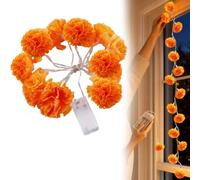9.8FT Artificial Marigold Flower Led String Light for Day of The Dead & Halloween, 20 LEDs Lighted Marigold Garland, Waterproof Create A Festive Altar Or Spooky Porch