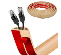 9.8ft Floor Cable Cover, Vurixfo Self-Adhesive Wire Covers for Cables Wood Effect PVC Cord Channel Wire Hider Flexible Cords Hider On Floor Wall Cable Trunking Management for Homes Offices Garages