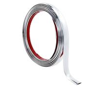 9.8Ft Peel and Stick Wall Trim, Self Adhesive Flexible Moulding Trim Tile Edging Trim Metalized PVC Mirror Frame for Mirror Car Tile Edge Door Ceiling Floor Panel Cabinet Corner Decor Silver