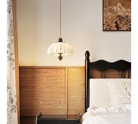 9.8inch Pendant Light, Mordern Dining Room Chandelier Fabric Shade Hanging Lights Fixtures for Living Room Dining Room Entryway Restaurant