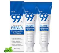 9.9% Hydroxyapatite Toothpaste 2 Pack, Fluoride-Free Nano Hydroxyapatite Toothpaste, Helps Remineralize, Protects Enamel, Relieves Sensitivity, Strengthens Teeth, Whitening, for Adult, Kids Oral Care