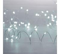 9.95M Battery Operated White LED Silver Micro Wire Fairy Lights - 200 Lights