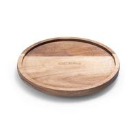 9" Acacia Wood Lazy Susan Revolution Turnable w/Rim - Rotating Tabletop Organizer for Spices, Kitchen, Counter or Pantry, 360° Turnable, Rustic Look