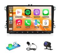 9" Android 14 Car Stereo Radio Compatible for Golf/GTI/R32/Rabbit MK5 2003-2008 Double Din Wired/Wireless Carplay & Android Auto Car Stereo GPS Navi with Bluetooth Wifi FM/Mirror Link + AHD Camera