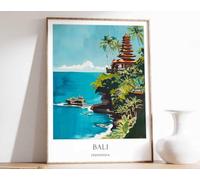 9 Bali Poster Indonesia Poster Beach Poster Travel Poster Home Decor Tropical Poster Island Po Poster A5 - Wall Art Home Decor Movie Poster Canvas Film Cinema Retro Vintage Cult Classic Nostargic Sag