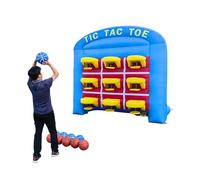 9 Balls Shooting Inflatable Basketball Hoop, an Inflatable Carnival Game with TIC TAC Toe Throwing Interactive Fun for Outdoor Sports Parties N Events, Light Material, Easy Setup, Household Use