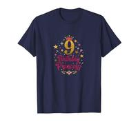 9 Birthday Princess: Royal Celebration for Girls T-Shirt, Men, Navy, 4XL