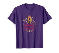 9 Birthday Princess: Royal Celebration for Girls T-Shirt, Men, Purple, Medium