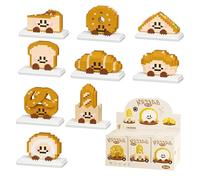 9 Boxe Happy Bread Series Mini Building Blocks Set, Food Cute Series Set Micro Building Bricks Kit, Party Favor Toys Desktop Ornaments Gifts for Adults Kids