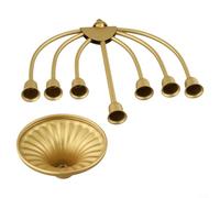 9 Branch Candle Holder Menorah For Hanukkah, Metal Construction With Vintage Design To Enhance Home Or Restaurant Decor During Events(A)