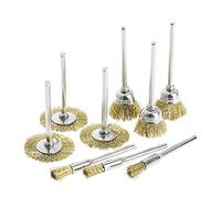 9 Brass Brush Wire Wheel Brushes Die Grinder Rotary Electric Tool for Engraver Step Drill Bits for Stainless Steel