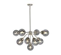 9 Bulb Chandelier LIght Highly Polished Nickel LED E14 8W LED
