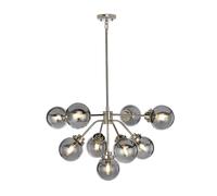 9 Bulb Chandelier LIght Highly Polished Nickel LED E14 8W LED Loops Metallics One Size