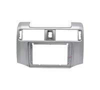 9'' Car Radio Stereo Dash Frame Fascia Bezel Panel Compatible for Toyota 4 Runner 2010 11 12 13 14 15 16 17 18 19 Install Mount Kit Silver