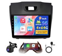 9" Car Stereo 4+64G for ISUZU D-Max 2012-2018 with Wireless Carplay Android Auto Double Din Radio w/GPS Navi Bluetooth WiFi RDS Hifi Mirror Link SWC Split Screen AHD Rearview Camera Mic
