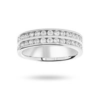 9 Carat White Gold 0.75 Carat Brilliant Cut 2 Row Half Eternity Ring - Ring Size K