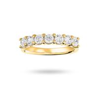 9 Carat Yellow Gold 1.00 Carat Brilliant Cut Under Bezel Half Eternity Ring - Ring Size N