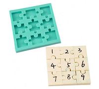 9-Cavity Puzzle Piece Silicone Fondant Mold for Chocolate, Candy, Gummy Fat Bombs, Wax Samples, Epoxy Resin, and Crayons Maker