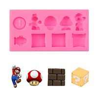 9-Cavity Super Mario Fondant Molds Silicone Candy Mold Cake Decorating Mold Gum Paste Tray Molds Resin Casting Molds for Cake Decorating Candy Making Resin Crafts