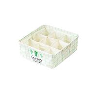 9 Cells Cactus Cotton Linen Folding Container Box Underwear Sock Organizer Lightweight Storage Basket white